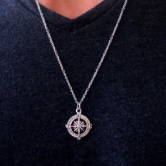NEW!๐๐COMPASS ROSE NECKLACE!๐๐MENS! UNISEX BOY - Picture 2 of 8
